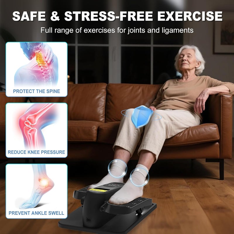 OSCILLATING SLIM Under Desk Elliptical Machine, Electric Seated Pedal Exerciser,Elliptical Leg Exercisers for Seniors,Mini Ellipse Leg Exerciser with Remoter,12 Adjustable speeds Pedal Exerciser - Image 5